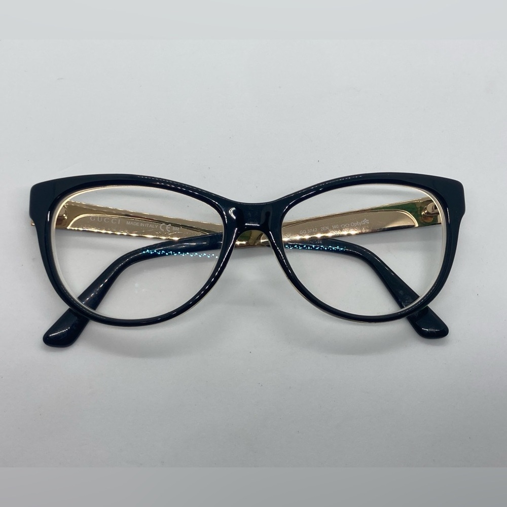 Gucci GG 3742 2EN Black & Floral Cat Eye Glasses Frames / Unknown Prescription